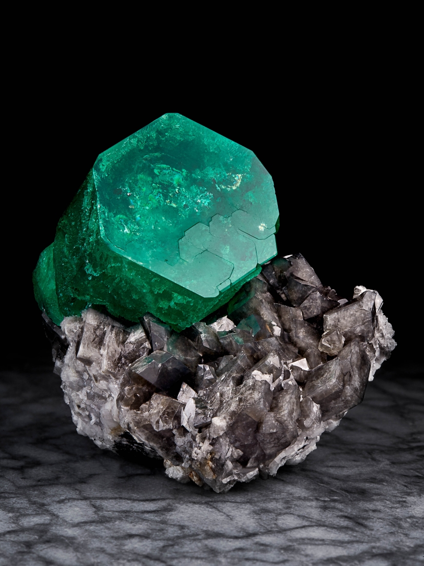 Emerald on Calcite, &quot;The Emperor&quot;
